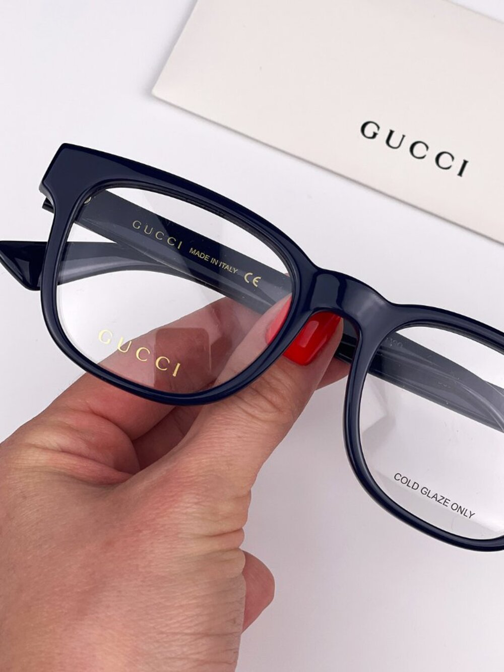 GUCCI GG0764O 003 DARK BLUE SQUARE EYEGLASSES